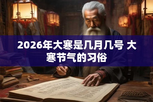 2026年大寒是几月几号 大寒节气的习俗