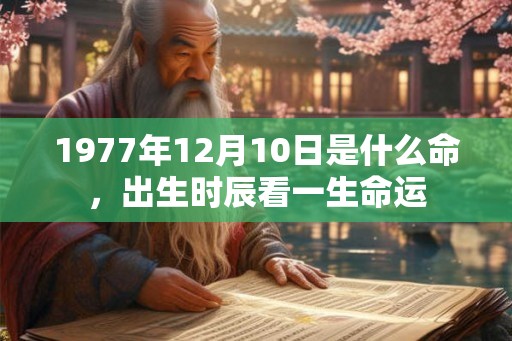 1977年12月10日是什么命，出生时辰看一生命运