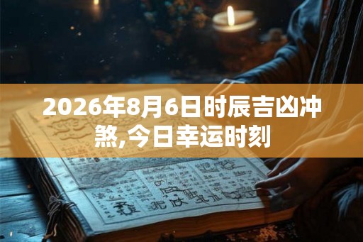 2026年8月6日时辰吉凶冲煞,今日幸运时刻