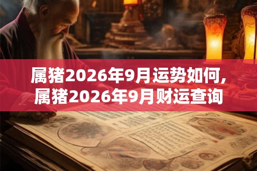 属猪2026年9月运势如何,属猪2026年9月财运查询