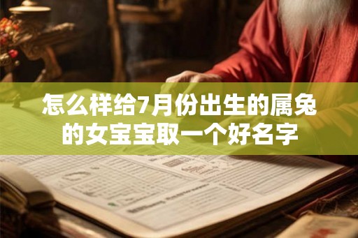 怎么样给7月份出生的属兔的女宝宝取一个好名字