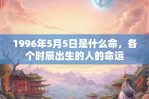 1996年5月5日是什么命，各个时辰出生的人的命运