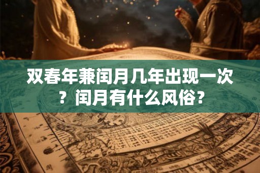双春年兼闰月几年出现一次？闰月有什么风俗？