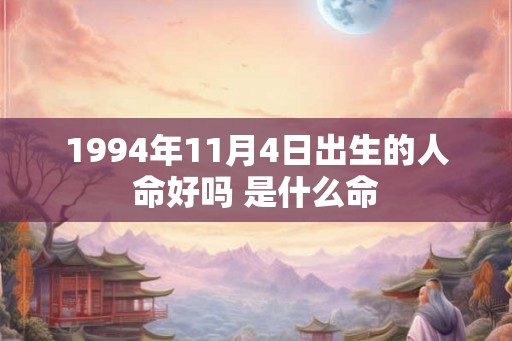 1994年11月4日出生的人命好吗 是什么命