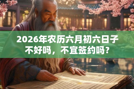 2026年农历六月初六日子不好吗，不宜签约吗？