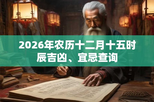 2026年农历十二月十五时辰吉凶、宜忌查询 2026年农历十二月十五时辰吉凶、宜忌查询