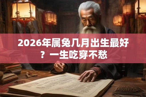 2026年属兔几月出生最好？一生吃穿不愁