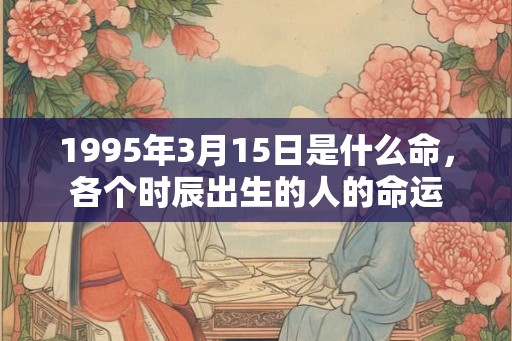 1995年3月15日是什么命，各个时辰出生的人的命运
