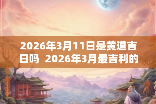 2026年3月11日是黄道吉日吗  2026年3月最吉利的日子