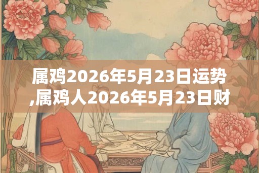 属鸡2026年5月23日运势,属鸡人2026年5月23日财运,生肖鸡2026年5月23日运势