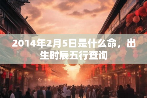 2014年2月5日是什么命，出生时辰五行查询