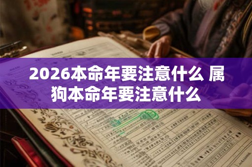 2026本命年要注意什么 属狗本命年要注意什么