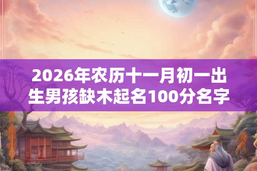 2026年农历十一月初一出生男孩缺木起名100分名字推荐！
