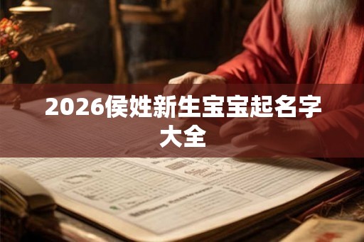 2026侯姓新生宝宝起名字大全