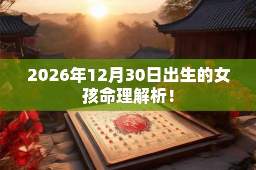 2026年12月30日出生的女孩命理解析！