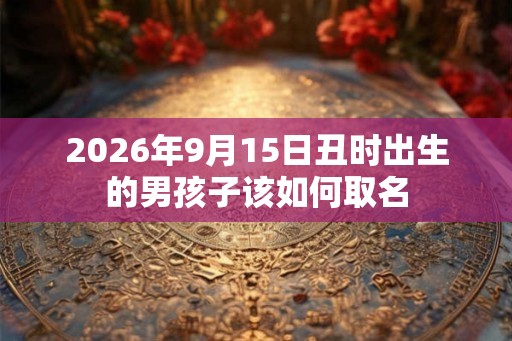 2026年9月15日丑时出生的男孩子该如何取名