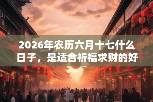 2026年农历六月十七什么日子，是适合祈福求财的好日子吗？
