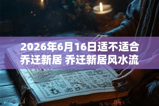 2026年6月16日适不适合乔迁新居 乔迁新居风水流程 2026年6月16日适不适合乔迁新居 乔迁新居风水流程