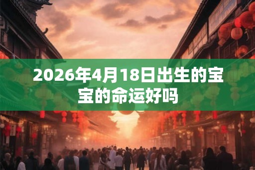 2026年4月18日出生的宝宝的命运好吗