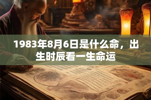 1983年8月6日是什么命，出生时辰看一生命运