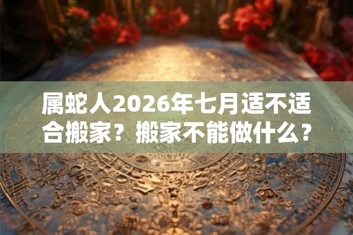 属蛇人2026年七月适不适合搬家?搬家不能做什么? 属蛇人2026年七月适不适合搬家?搬家不能做什么?