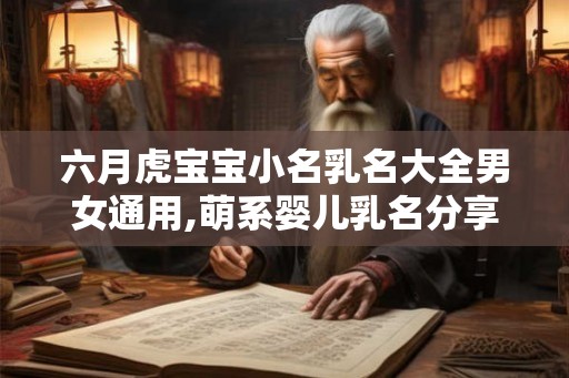 六月虎宝宝小名乳名大全男女通用,萌系婴儿乳名分享