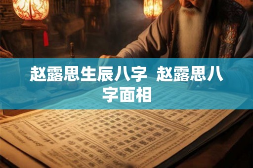 赵露思生辰八字  赵露思八字面相