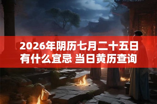 2026年阴历七月二十五日有什么宜忌 当日黄历查询