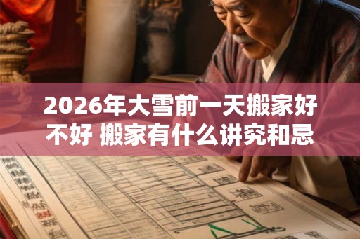 2026年大雪前一天搬家好不好 搬家有什么讲究和忌讳