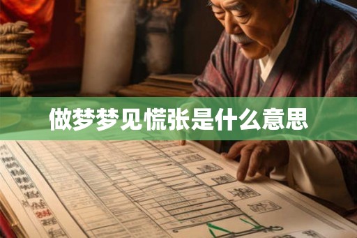 做梦梦见慌张是什么意思