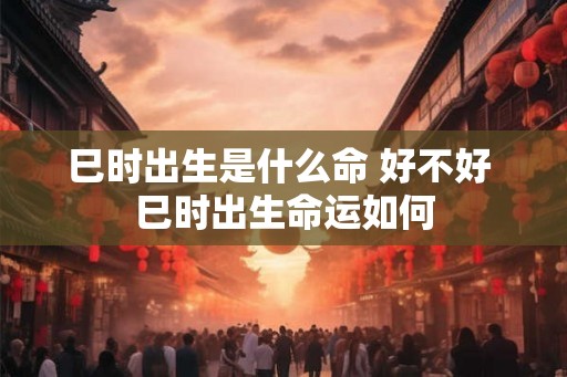 巳时出生是什么命 好不好 巳时出生命运如何