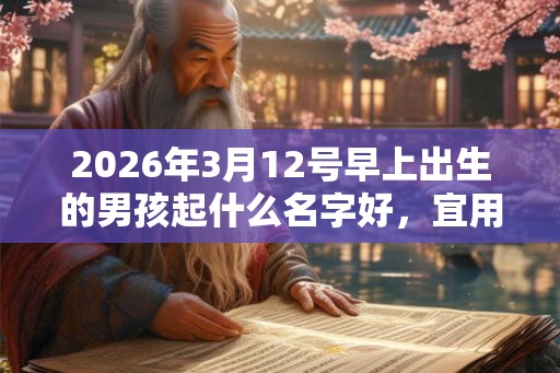 2026年3月12号早上出生的男孩起什么名字好，宜用什么字？