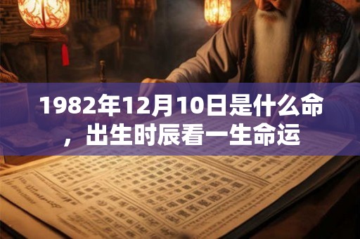 1982年12月10日是什么命，出生时辰看一生命运