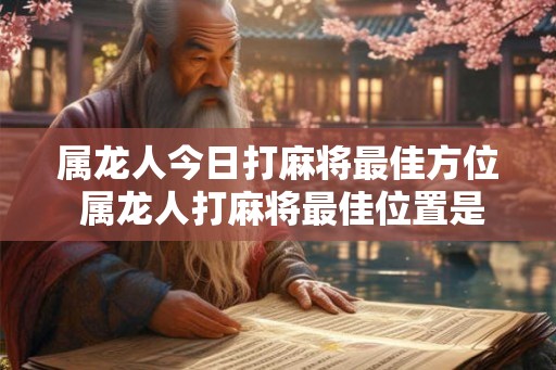 属龙人今日打麻将最佳方位 属龙人打麻将最佳位置是哪里
