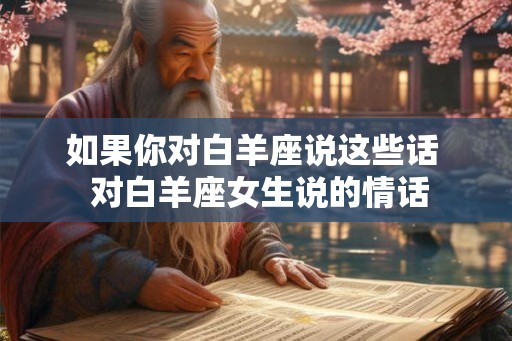 如果你对白羊座说这些话  对白羊座女生说的情话