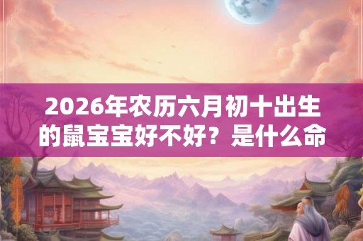 2026年农历六月初十出生的鼠宝宝好不好？是什么命？
