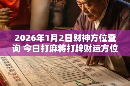 2026年1月2日财神方位查询 今日打麻将打牌财运方位 2026年1月2日财神方位查询 今日打麻将打牌财运方位