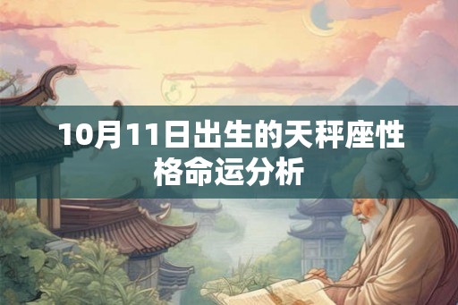 10月11日出生的天秤座性格命运分析