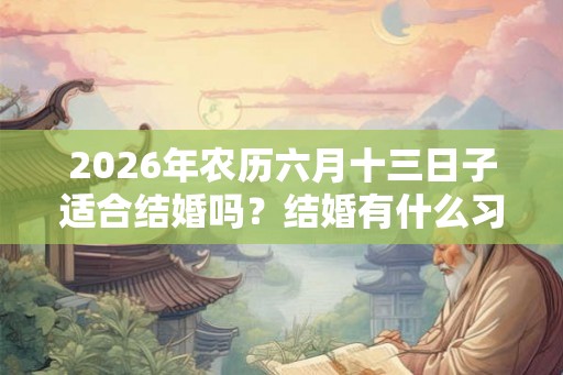 2026年农历六月十三日子适合结婚吗？结婚有什么习俗？