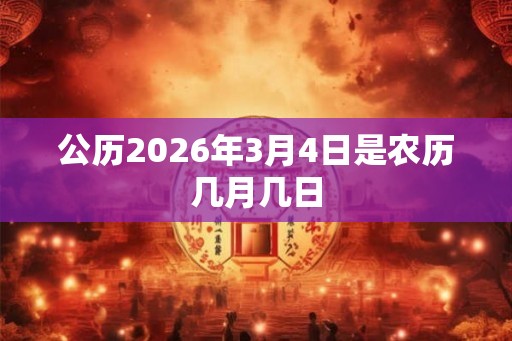 公历2026年3月4日是农历几月几日