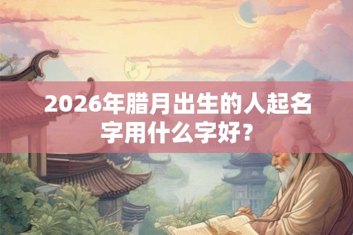 2026年腊月出生的人起名字用什么字好？