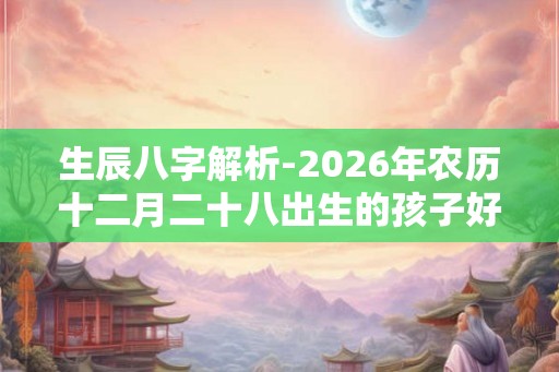 生辰八字解析-2026年农历十二月二十八出生的孩子好吗