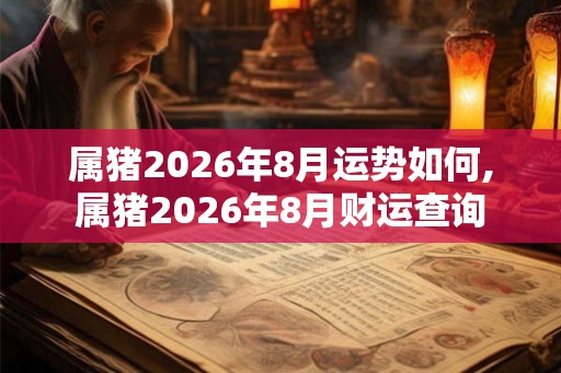 属猪2026年8月运势如何,属猪2026年8月财运查询