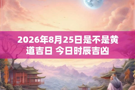 2026年8月25日是不是黄道吉日 今日时辰吉凶