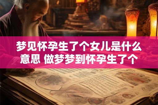 梦见怀孕生了个女儿是什么意思 做梦梦到怀孕生了个女儿好不好