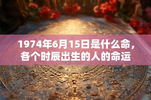 1974年6月15日是什么命，各个时辰出生的人的命运