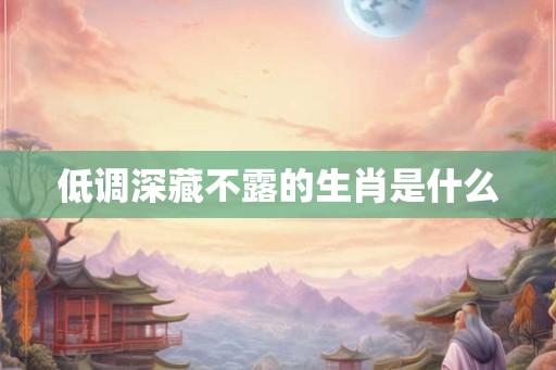 低调深藏不露的生肖是什么