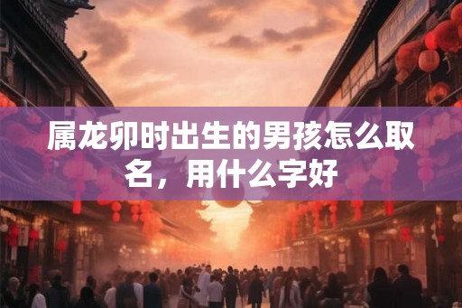 属龙卯时出生的男孩怎么取名，用什么字好