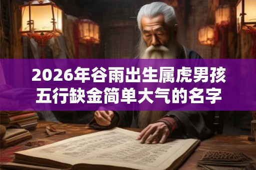 2026年谷雨出生属虎男孩五行缺金简单大气的名字