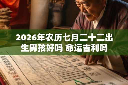 2026年农历七月二十二出生男孩好吗 命运吉利吗